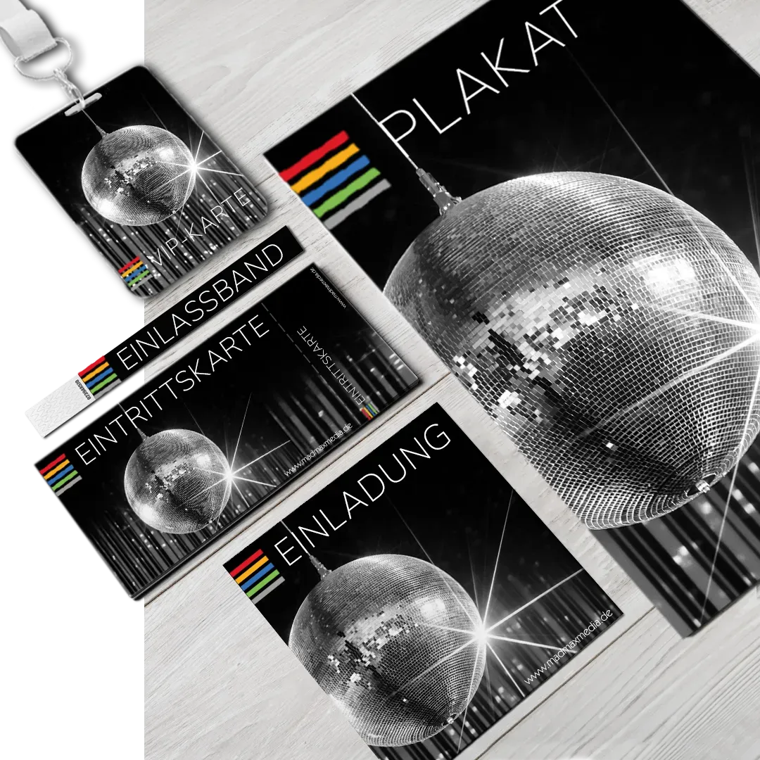 Veranstaltungswerbung, Ein Konzert oder das Ausrichten eines Festivals ist – mit uns erreichen Sie Ihr Zielpublikum, Plakate, Eintrittskarten, Flyer, Banner, VIP-Pass